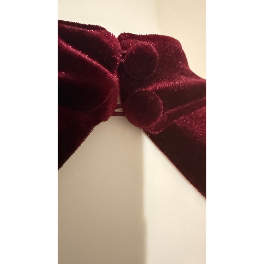 Eliza J Velvet Velour Burgundy Ruched Dress with Keyhole Back - Picture 6 of 7